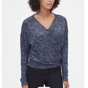 NWT Gap soft-spun wrap top, small navy blue